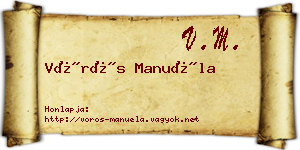 Vörös Manuéla névjegykártya